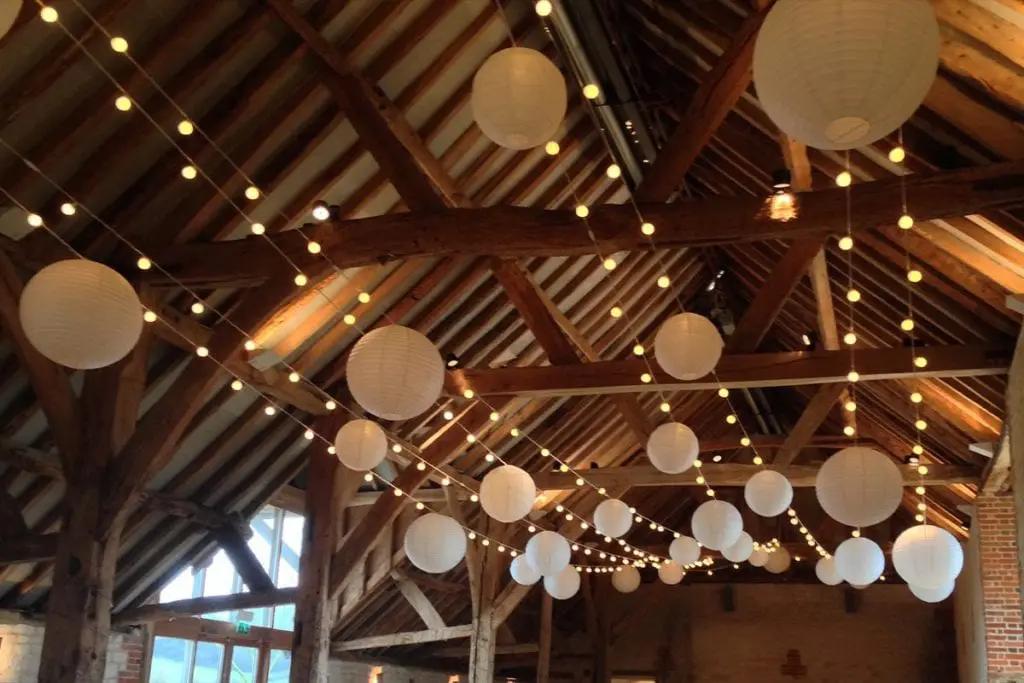 Festoon and Lanterns at Bury Court Barn Surrey