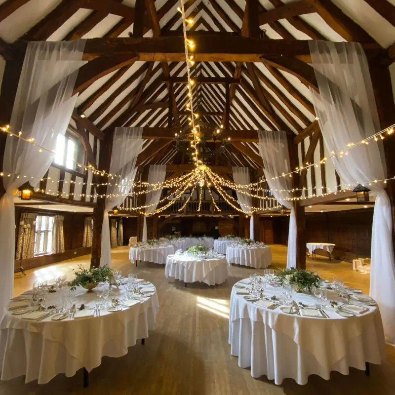 Canopy and drapes in barn