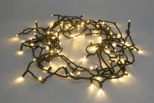 Led Dual colour fairylights dark cable warm white