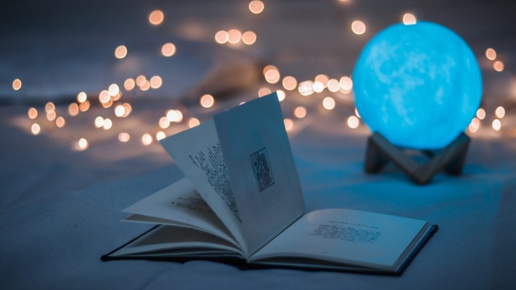 Book and Fairy Lights