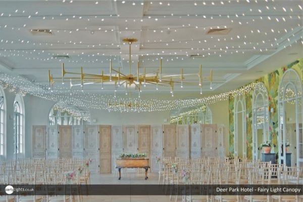 Fairy light canopy at Deer Park Hotel