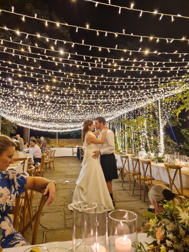 fairy light canopy for wedding dance floor 