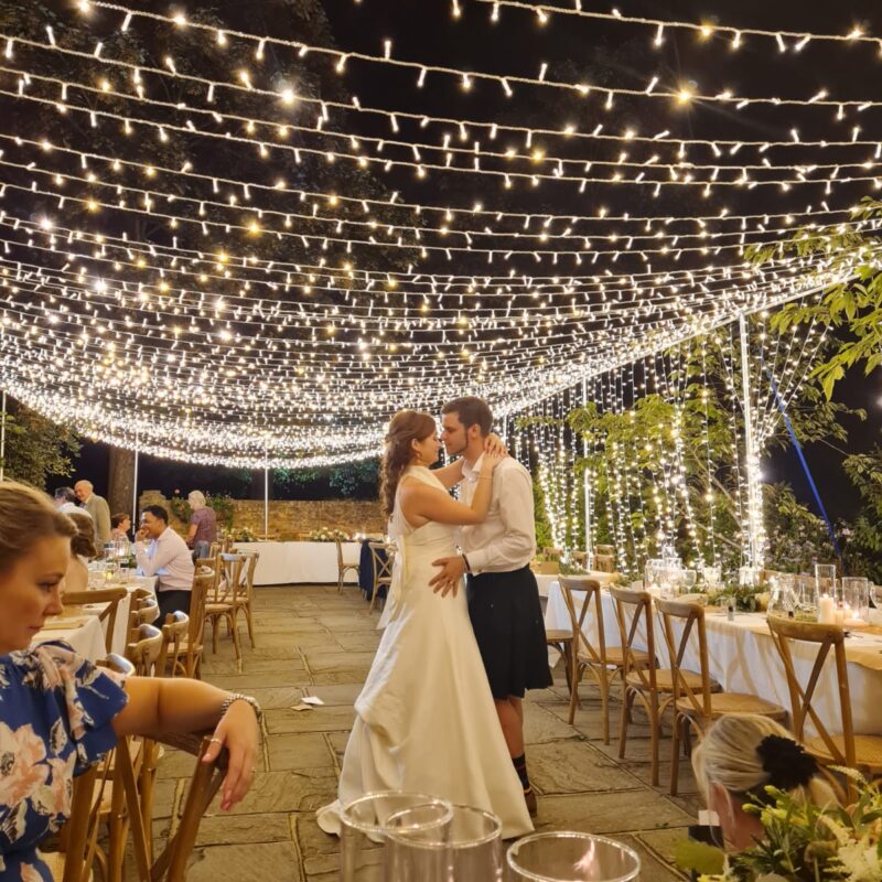 fairy light canopy for wedding dance floor