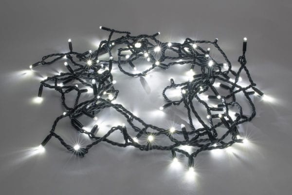 Led Dual colour fairylights dark cable white