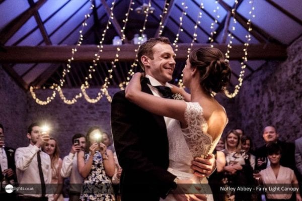 Notely Abbey - Fairy light canopy - first dance