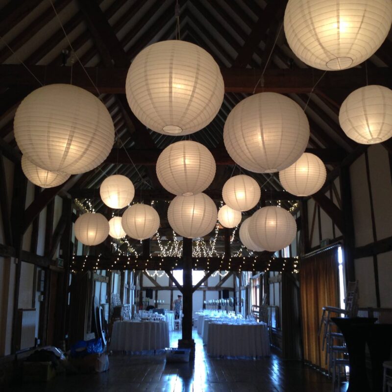 Partylights Wedding Lighting Loseley Park Half canopy and latern canopy