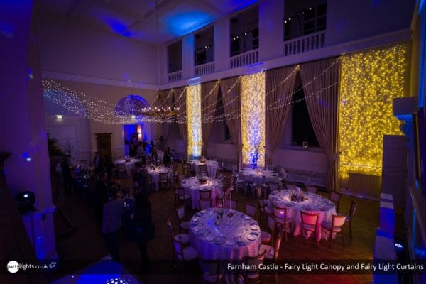 Farnham Castle - Wedding lights - Fairy light canopy and curtains
