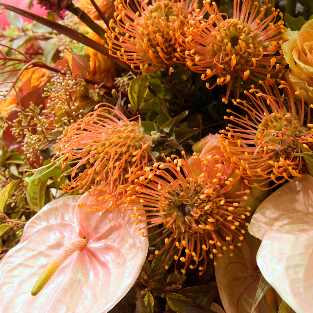 exotic orange flower arrangement